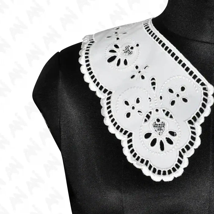 Elegant Floral Style Cutwork Neck Collar by Ani Accessories for dress, gown and blouse customization styling