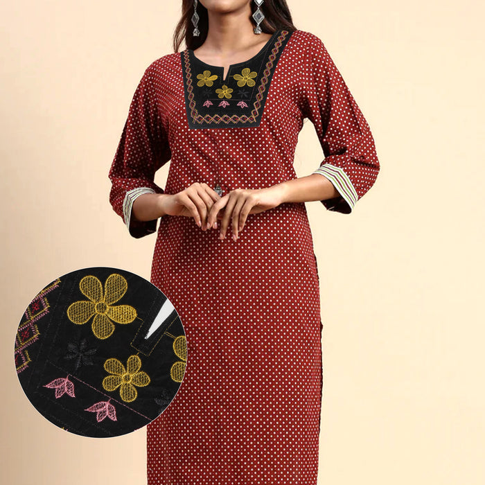 Graceful floral style ethnic neckline from Ani Accessories showcasing intricate embroidery and timeless traditional floral design