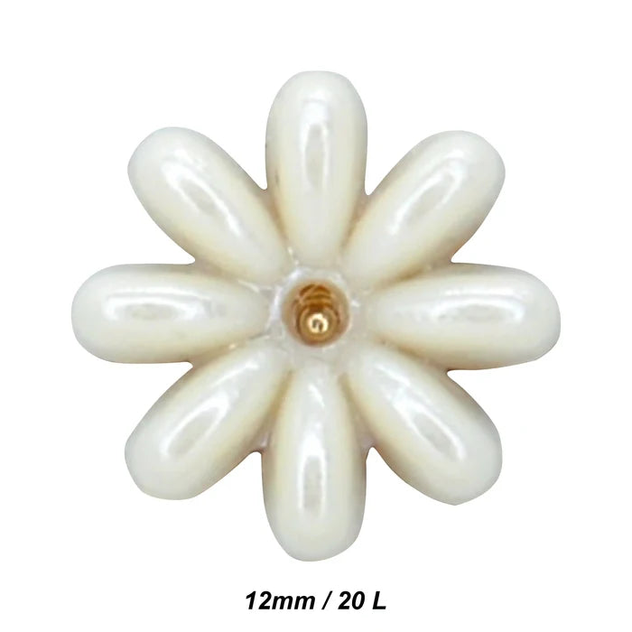 Floral Style Metal Buttons | 12mm(19L)