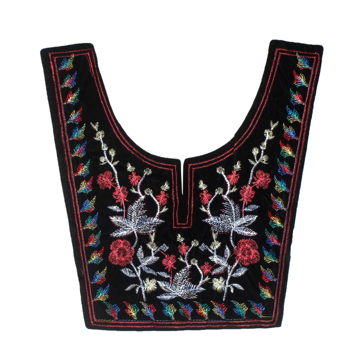 Floral Style U Shape Neckline