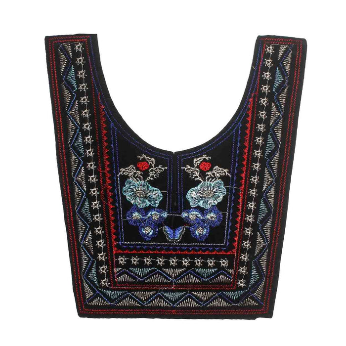 Ani Accessories vibrant green embroidered neckline patch for kurtis and dresses with elegant floral work for ethnic wear chic
