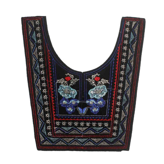 Ani Accessories vibrant green embroidered neckline patch for kurtis and dresses with elegant floral work for ethnic wear chic