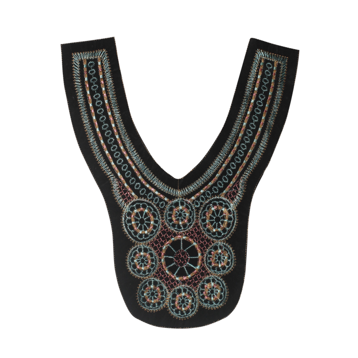 Floral V Shape Empire Neckline Yoke