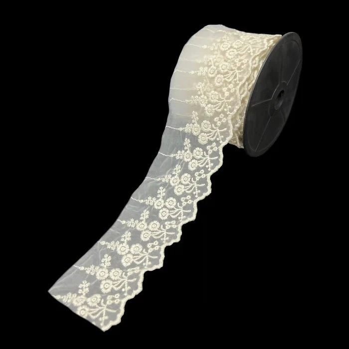 Floral Vine Organza Lace | 2 Meters | SKU-CE-6