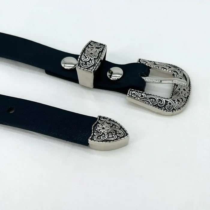 Floral Western-style buckle set