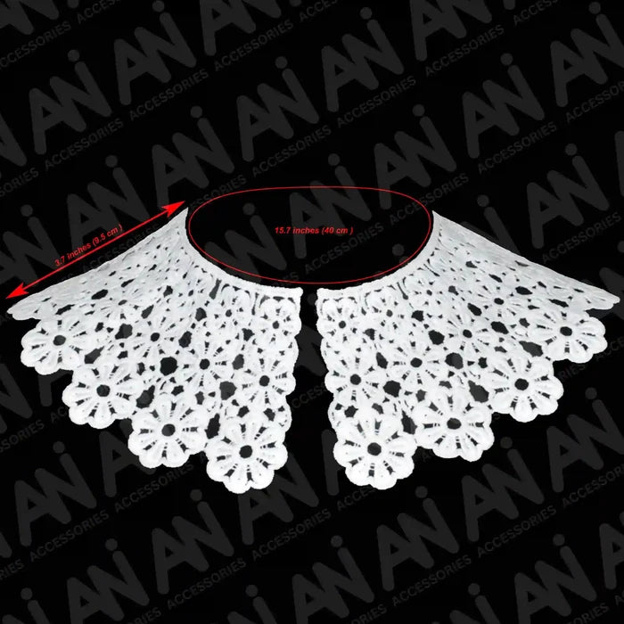 Ani Accessories flowing floral lace neck collar in big and small sizes, small size ideal for kids outfits