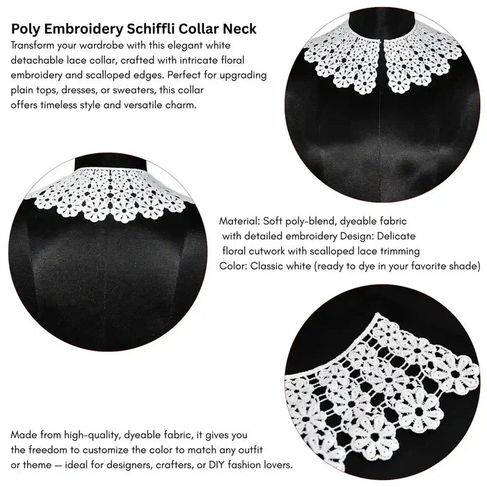 Flowing Floral Lace Neck Collar Big & Small | Small for Kids