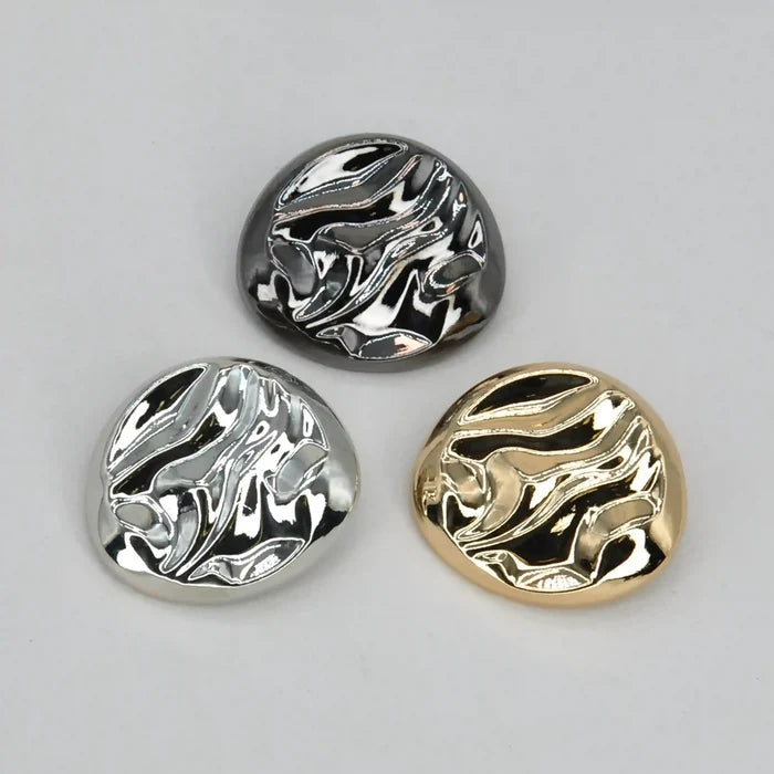 Fluid Ripples Metal Buttons | 18mm (28L), 23mm (36L) & 30mm (47L)