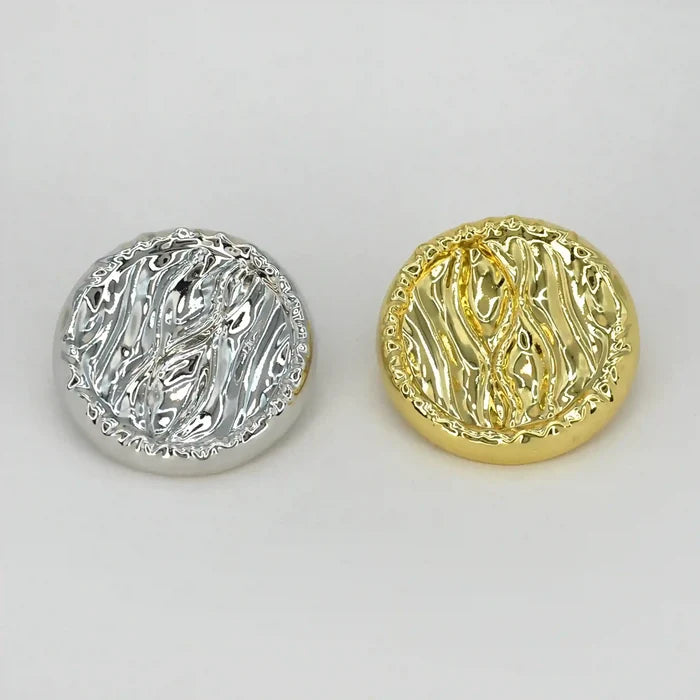 Fluid Wave Pattern Metal Button | 18mm(28L), 20mm(32L) & 25mm(40L)