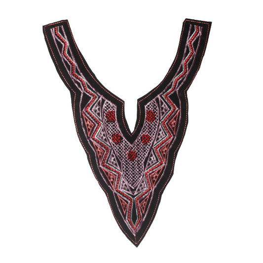 Folk Style Embroidery Sweetheart style Scoop Neckline Applique