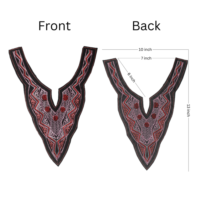 Folk Style Embroidery Sweetheart style Scoop Neckline Applique