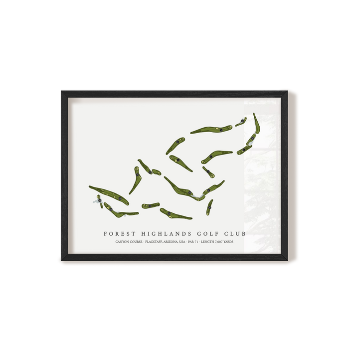 Forest Highlands Golf Club - Canyon Course | Golf Course Map | Black Frame