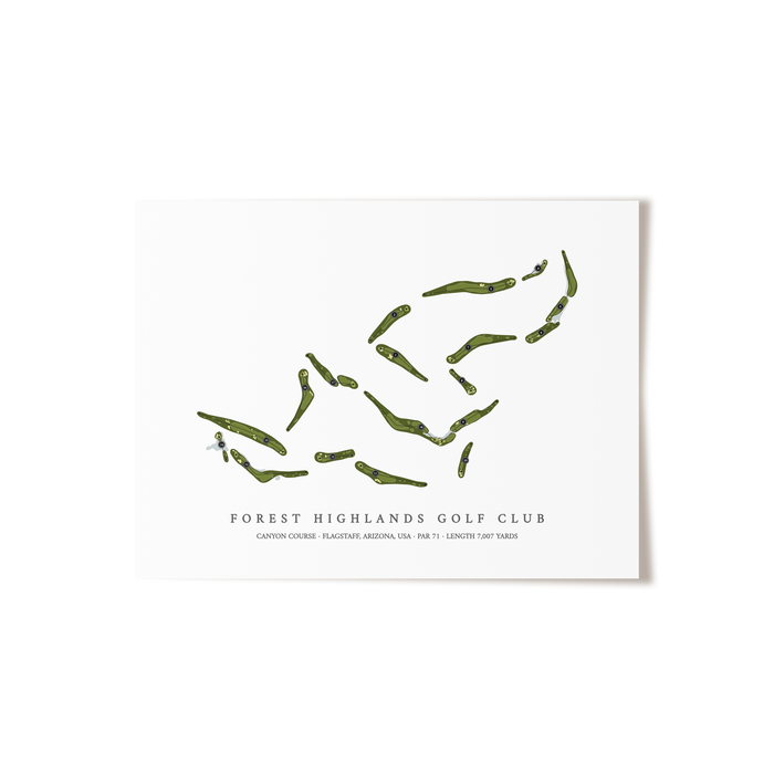 Forest Highlands Golf Club - Canyon Course | Golf Course Map | Unframed