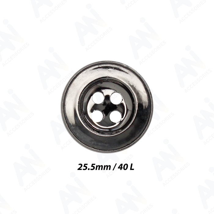 Four Hole Silver ABS Plastic Buttons | 25.5mm (40L)