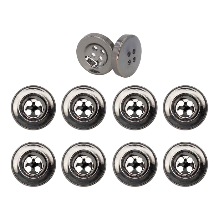 Four Hole Silver ABS Plastic Buttons | 25.5mm (40L)