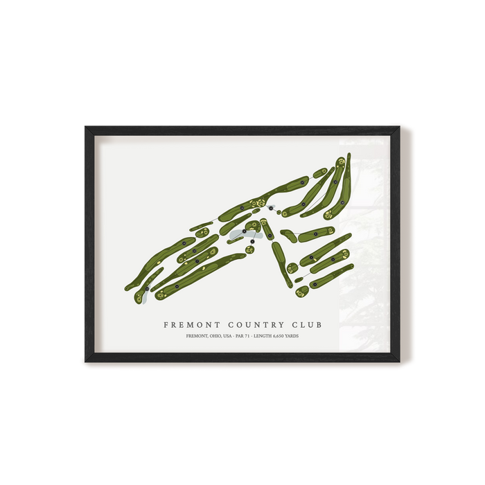 Fremont Country Club | Golf Course Map | Black Frame