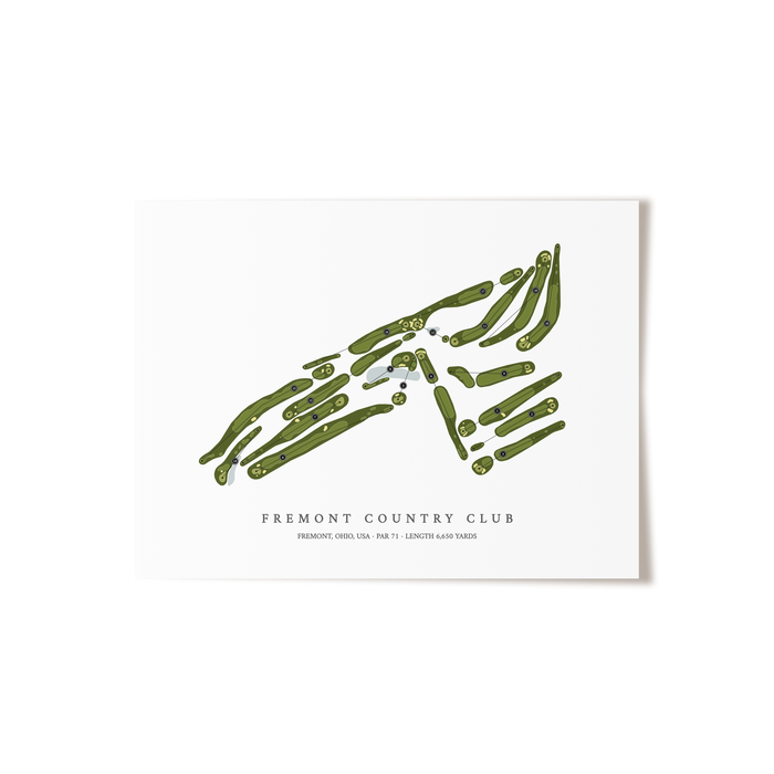 Fremont Country Club | Golf Course Map | Unframed