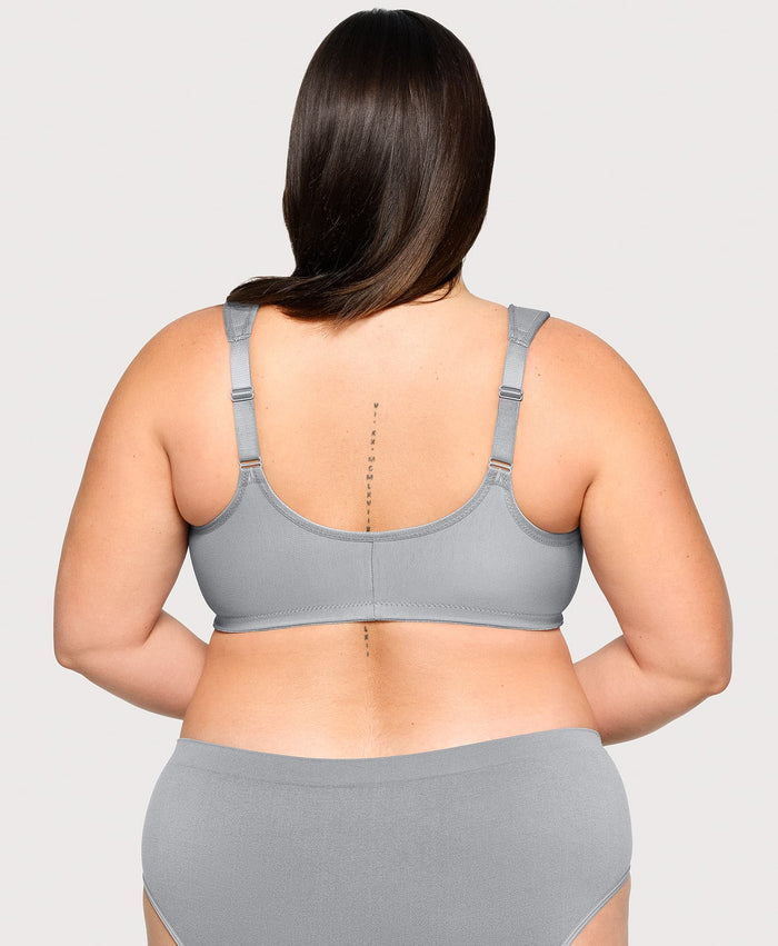 Front-Closure Cotton WonderWire Bra Silver