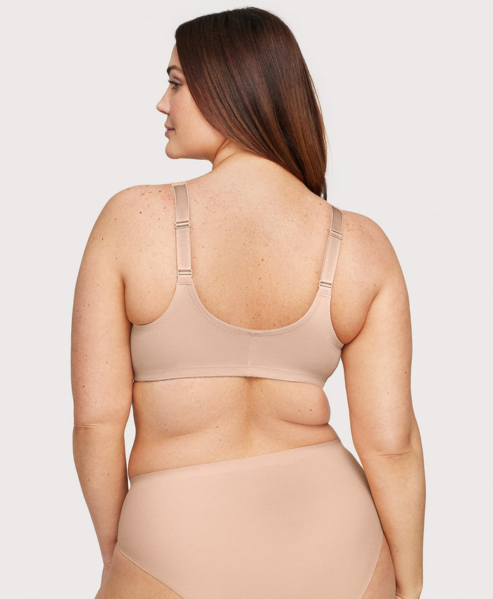 Front-Closure Stretch Lace WonderWire Bra Cafe