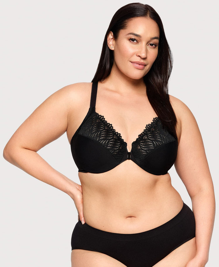 Front-Closure T-Back WonderWire Bra Black