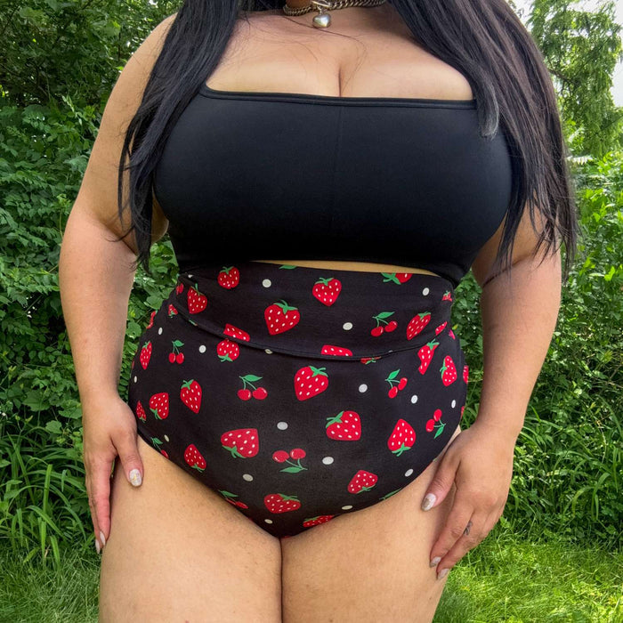 Fruity Super High Waist Knickers - Black