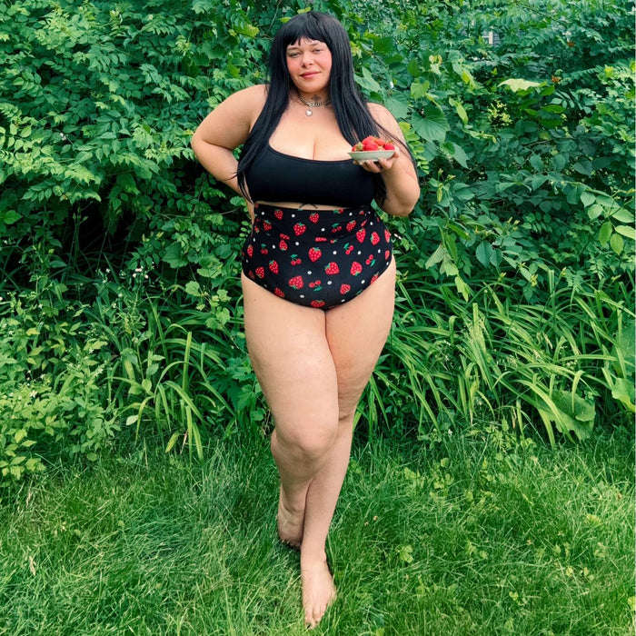 Fruity Super High Waist Knickers - Black