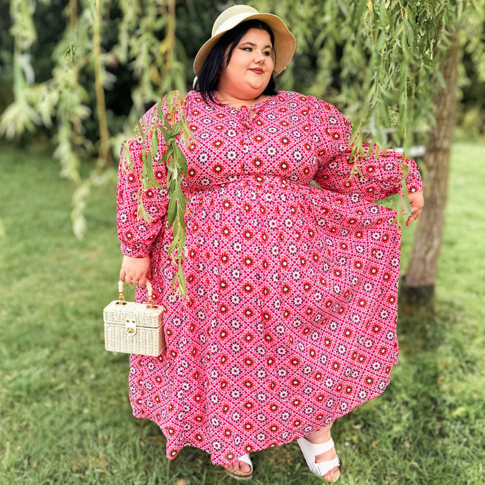 Gabriela Cotton Maxi Dress - Pink Pearl