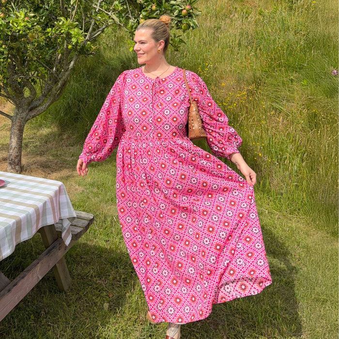 Gabriela Cotton Maxi Dress - Pink Pearl