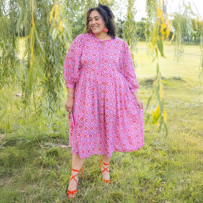 Gabriela Cotton Maxi Dress - Pink Pearl