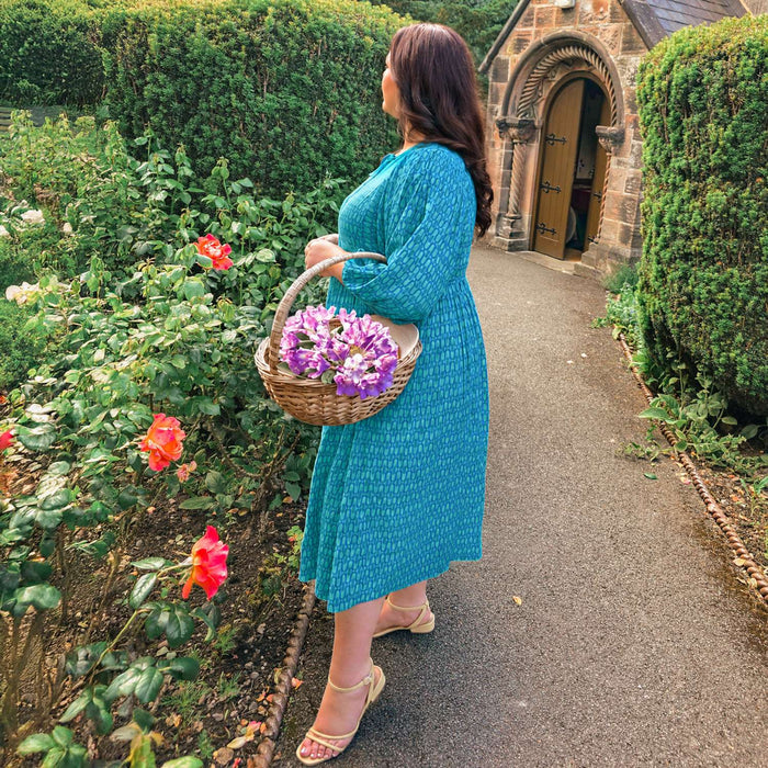 Gabriela Cotton Maxi Dress - Teal City