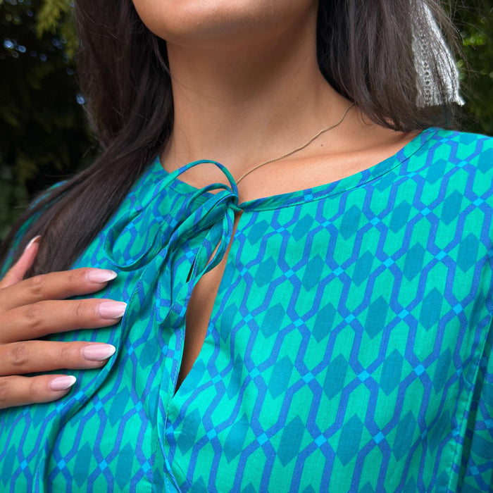 Gabriela Cotton Maxi Dress - Teal City