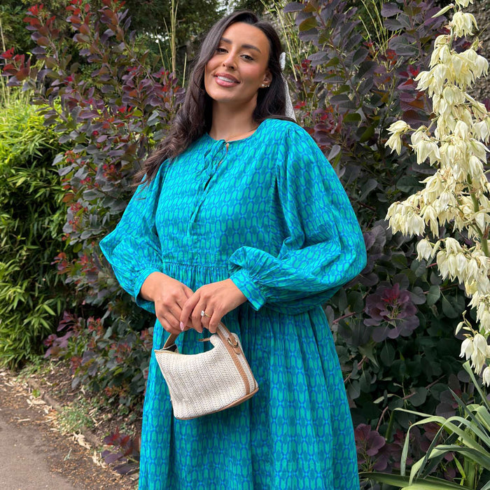 Gabriela Cotton Maxi Dress - Teal City