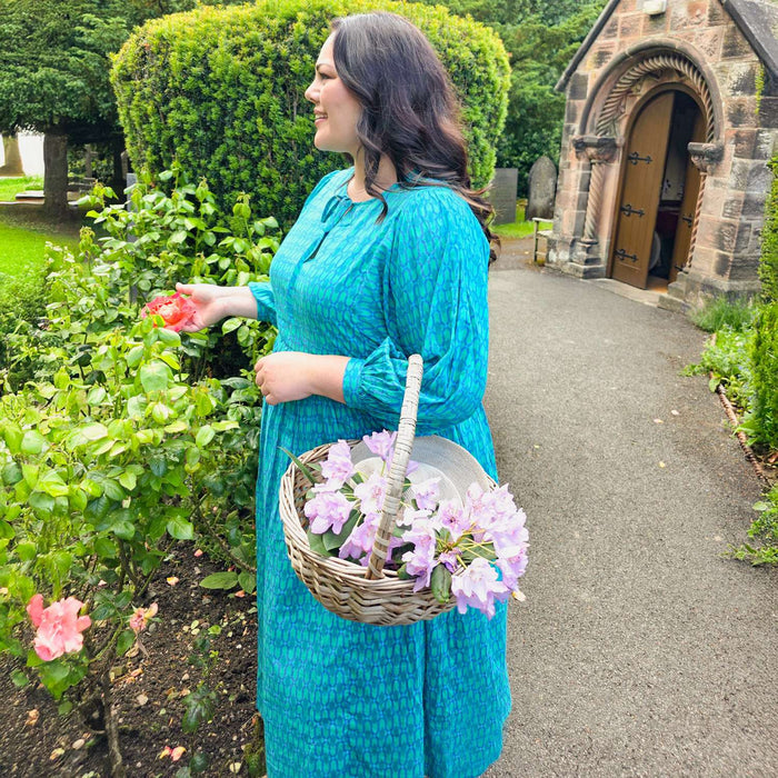 Gabriela Cotton Maxi Dress - Teal City