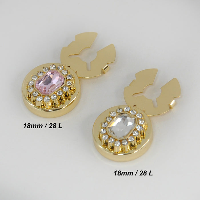 Gemstone Metal Button Covers | Set of 2