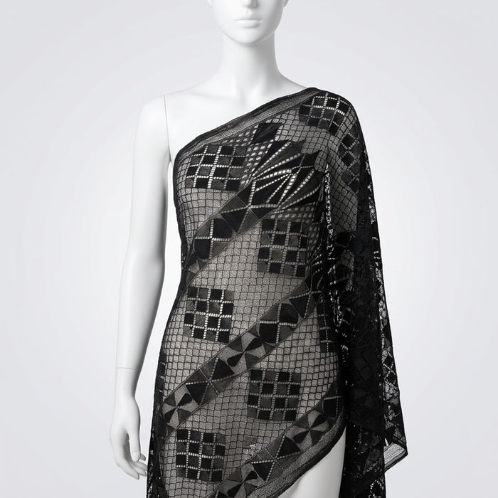 Geometric net lace fabric 58 inches width by Ani Accessories for dresses and modern fashion styling