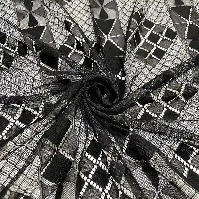 Ani Accessories geometric net lace fabric 58 inch premium lace for gowns and designer outfits