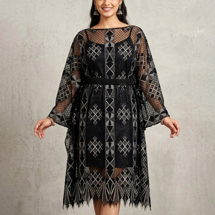 Geometric Net Lace Fabric | 58 inches
