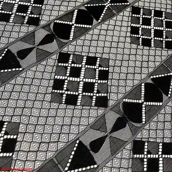 Ani Accessories premium geometric net lace fabric 58 inches for bridal wear and fashion garments