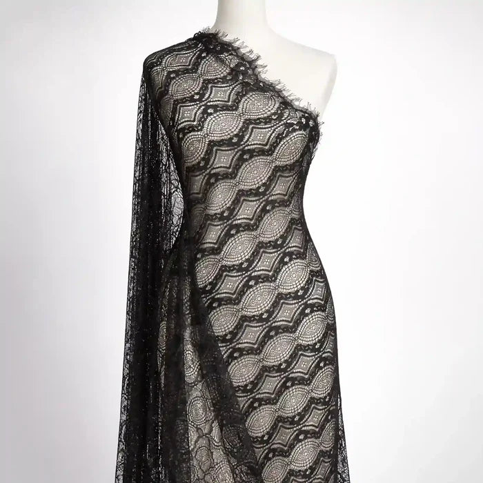 Geometric wave mesh French fabric 54 inches width by Ani Accessories for dresses and modern fashion wear