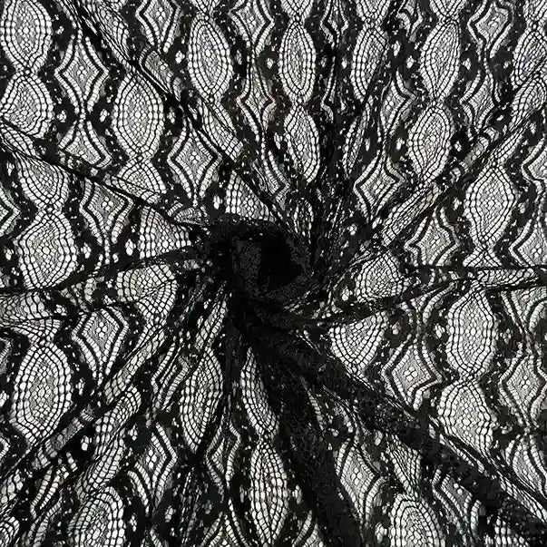 Ani Accessories mesh French fabric with geometric wave pattern 54 inches for fashion and designer garments
