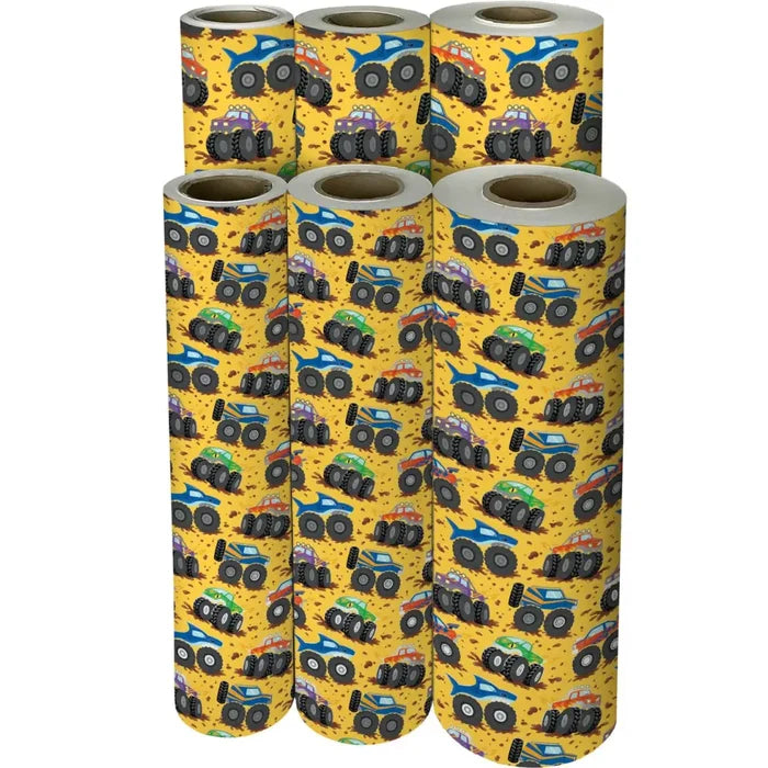 Gift Wrap - Monster Trucks - Recycled Fiber