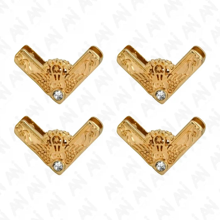 Ani Accessories |    4 gold Glided glamour with rhinestone  front view