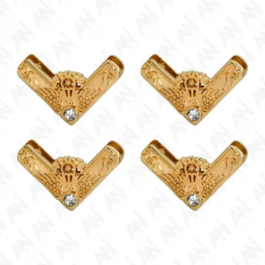 Ani Accessories |    4 gold Glided glamour with rhinestone  front view