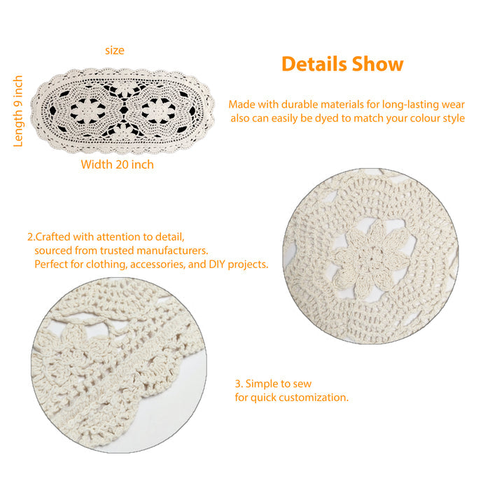 Girasol Design Crochet Cotton Sew Patch