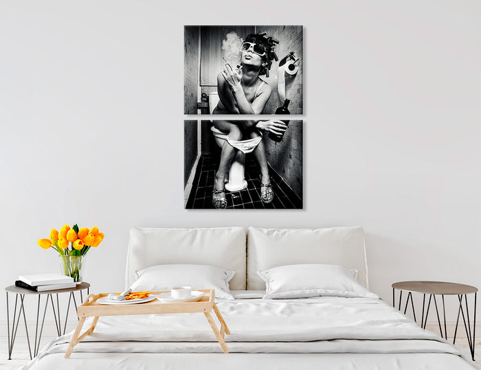 Girl Smoking Toilet Canvas Prints #6627