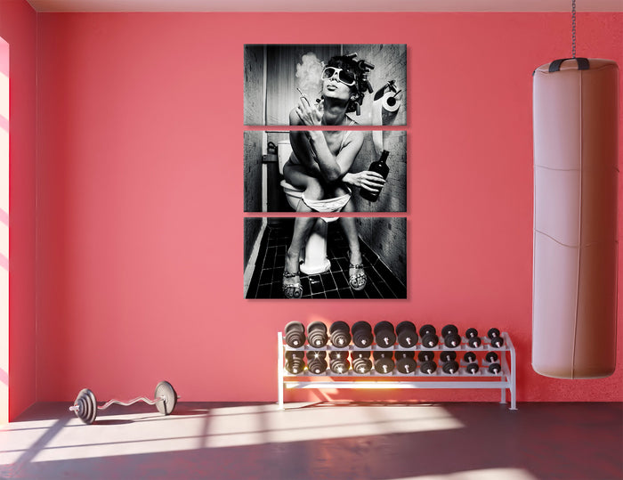 Girl Smoking Toilet Canvas Prints #6627