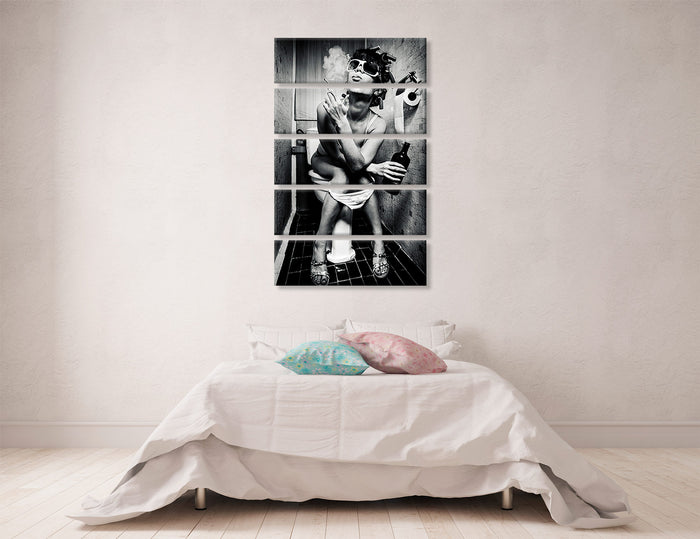 Girl Smoking Toilet Canvas Prints #6627