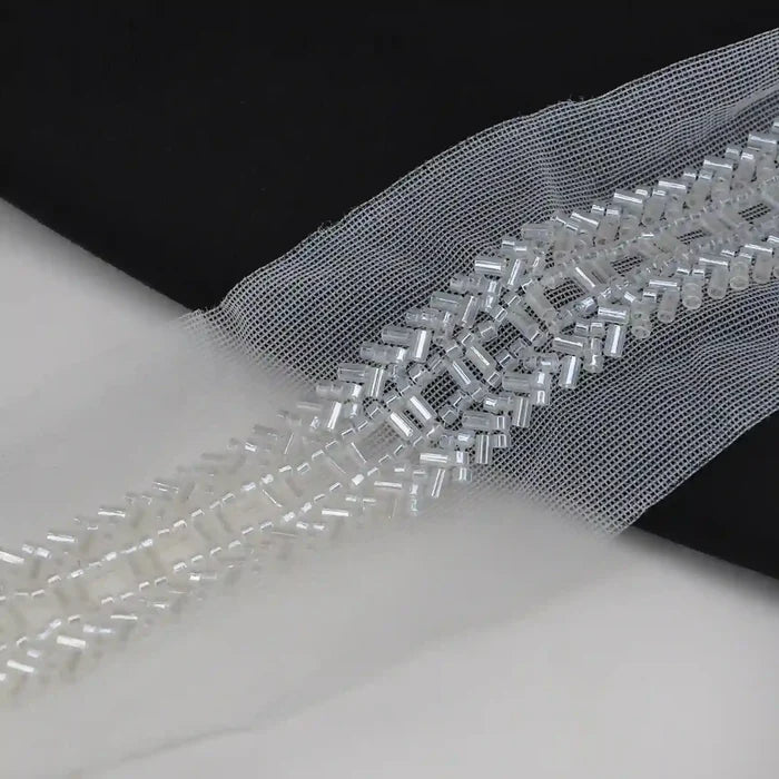 Glass Beaded Lace Trim - Cutdana