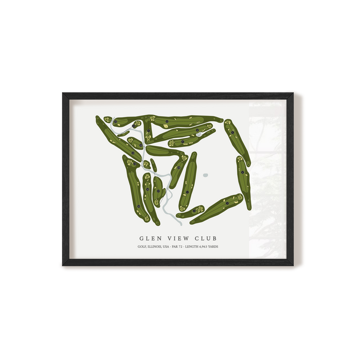 Glen View Club | Golf Course Map | Black Frame