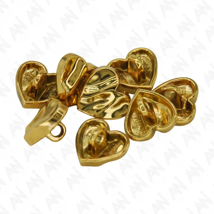 Glossy Heart Design Metal Button | 11mm(18L)
